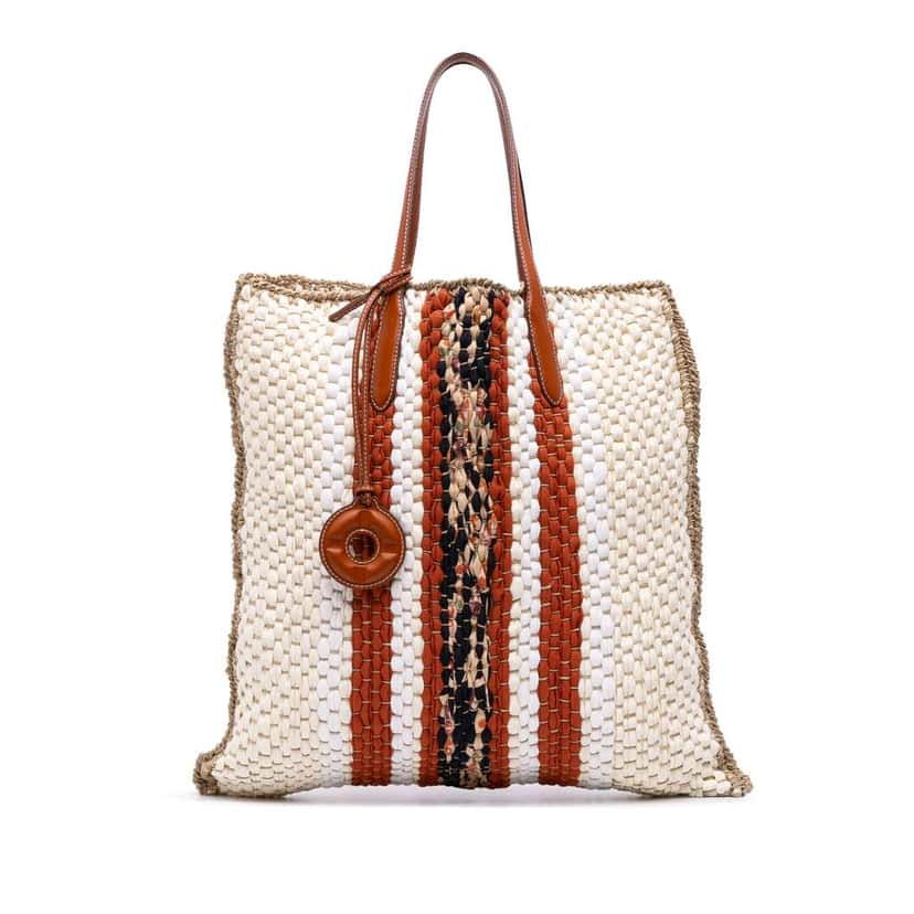 Loro Piana Crochet Wool and Silk Blossom Tote Brown Wool Very good condition - Front View