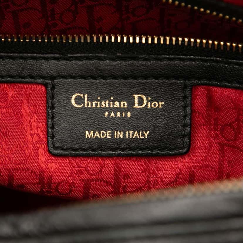 Dior Large Lambskin Cannage Lady Dior Black Leather Good condition - Box View
