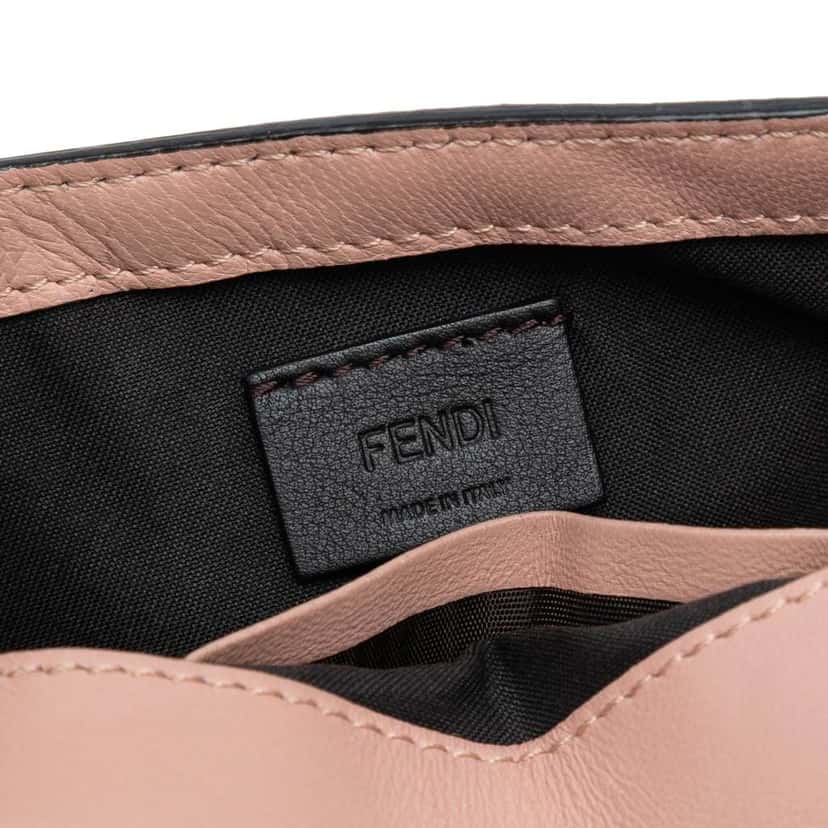 Fendi Mini Zucca Embossed Leather Baguette Satchel Pink Leather Good condition - Box View