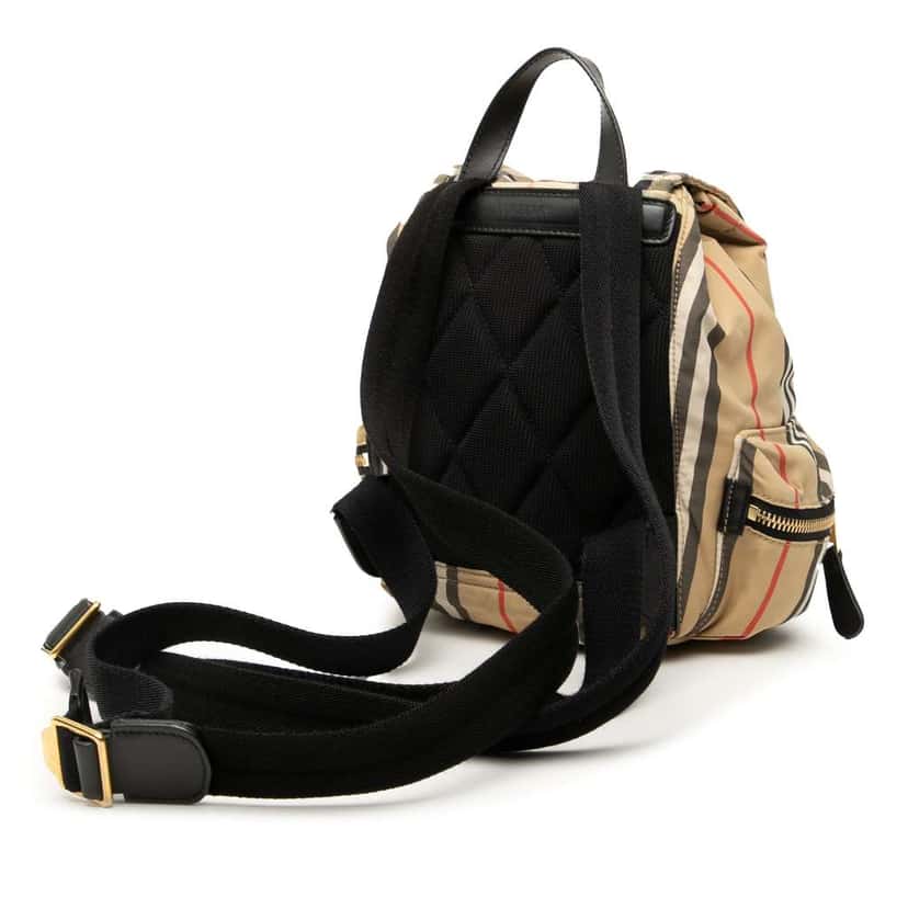 Burberry House Check Canvas Backpack Brown Canvas Good condition - Back View