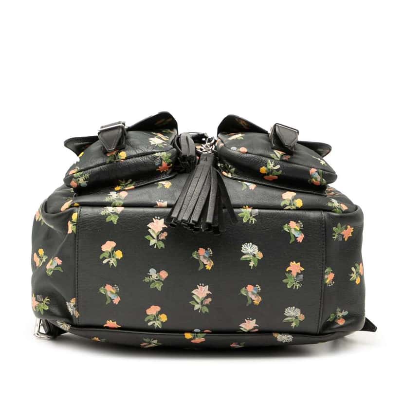 Saint Laurent Leather Prairie Floral Printed Festival Backpack Black Leather Very good condition - Inside View