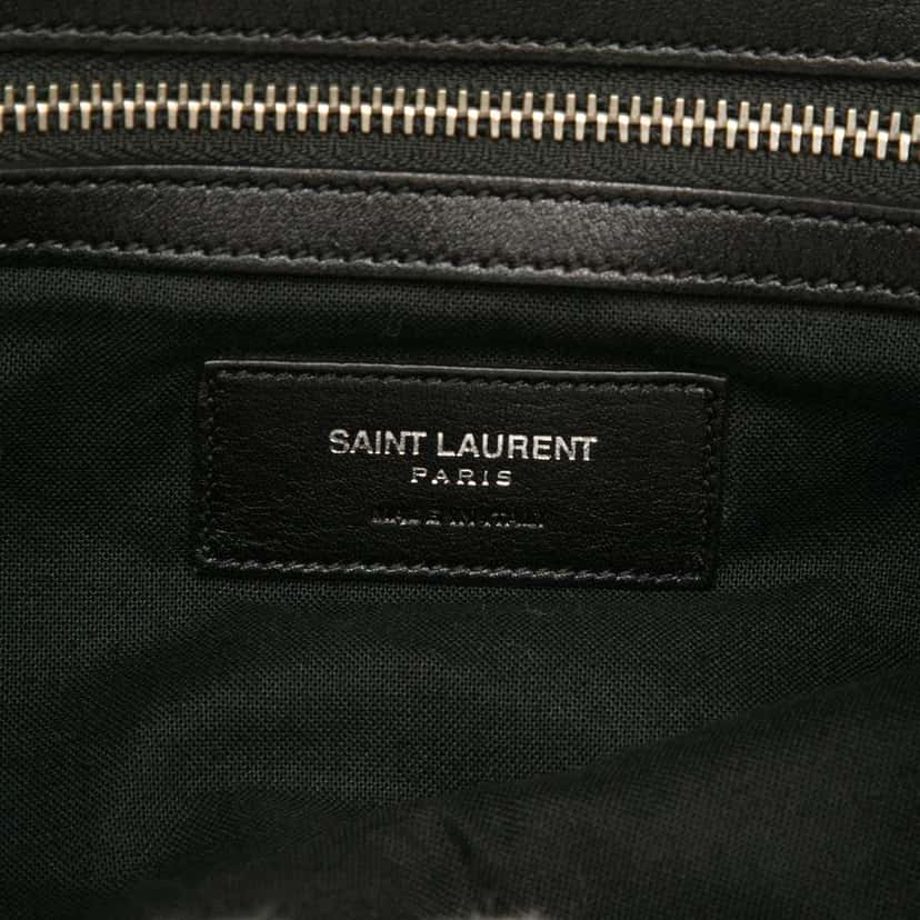 Saint Laurent Leather Prairie Floral Printed Festival Backpack Black Leather Very good condition - Box View