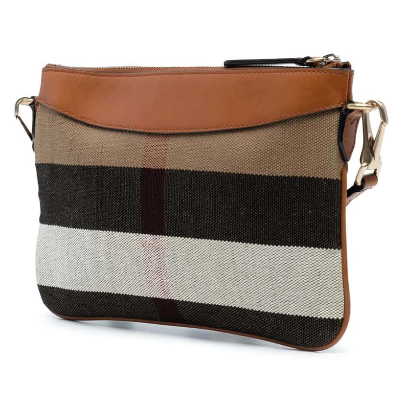 Burberry Mega Check Canvas Peyton Crossbody Brown Canvas Good condition - Back View