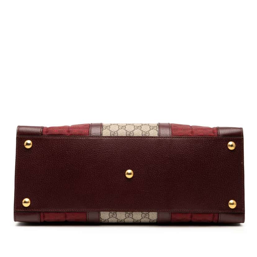 Gucci Medium GG Supreme and Quilted Mini GG Canvas Double G Tote Red Canvas Very good condition - Inside View