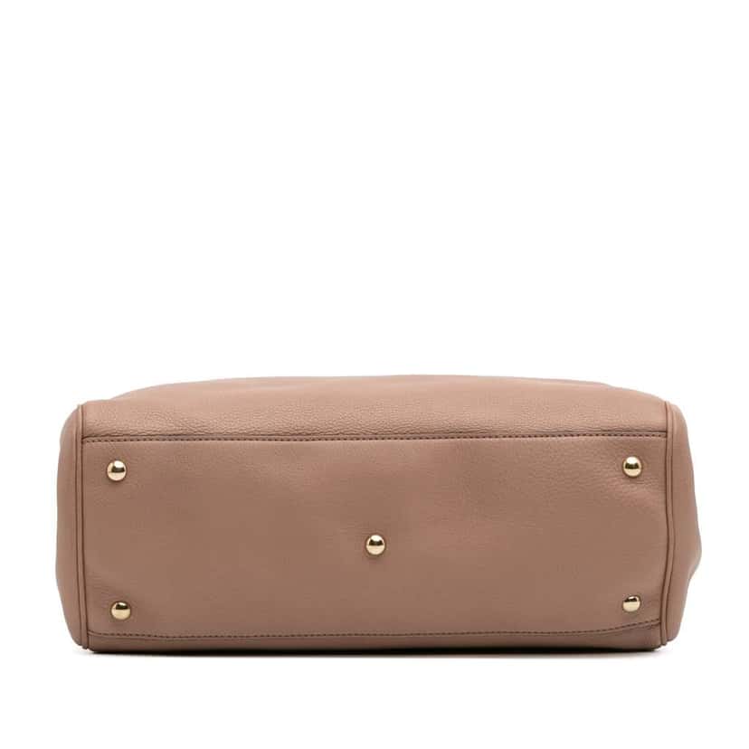 Gucci Medium Calfskin Bamboo Shopper Satchel Brown Leather Good condition - Inside View
