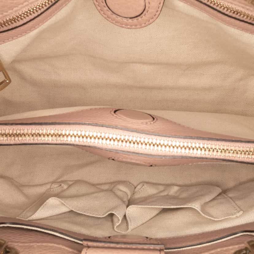 Gucci Medium Calfskin Bamboo Shopper Satchel Brown Leather Good condition - Model View