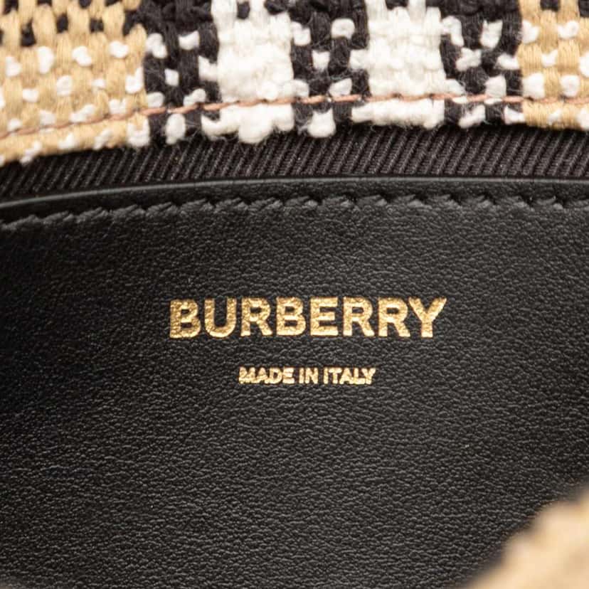 Burberry Mini House Check Cotton and Wool Lola Crossbody Brown Cotton Good condition - Box View