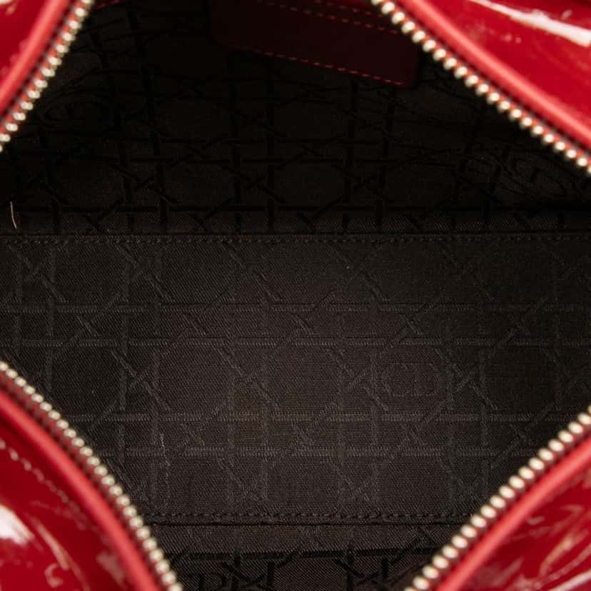 Dior Medium Patent Cannage Lady Dior Red Leather Good condition - Model View
