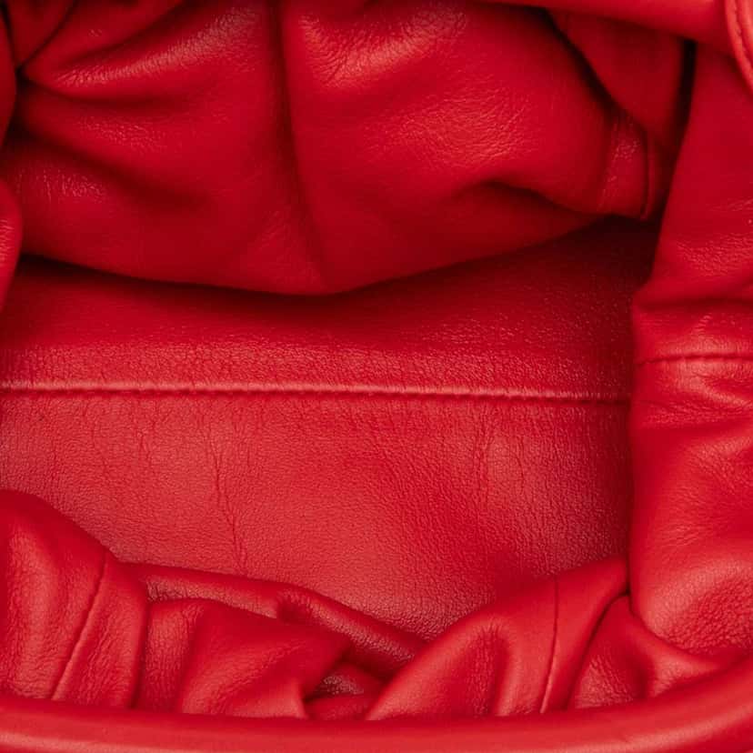 Bottega Veneta Lambskin The Mini Pouch Crossbody Red Leather Very good condition - Model View