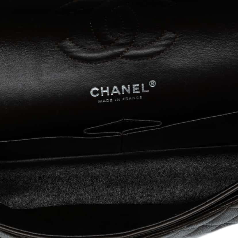 Chanel Medium Classic Caviar Double Flap Brown Leather Fair condition - Model View