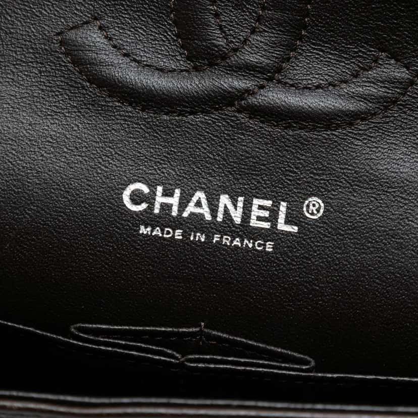 Chanel Medium Classic Caviar Double Flap Brown Leather Fair condition - Box View