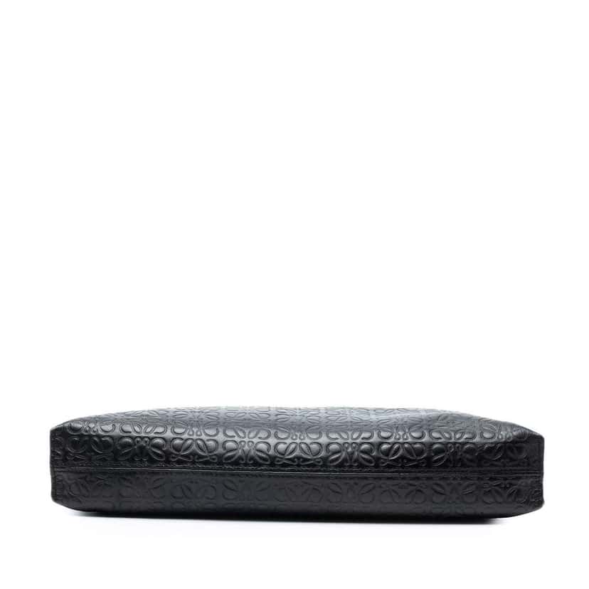 Loewe Embossed Leather Anagram Repeat T Clutch Black Leather Good condition - Inside View