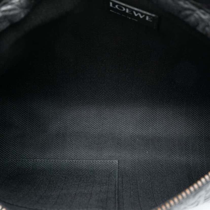 Loewe Embossed Leather Anagram Repeat T Clutch Black Leather Good condition - Model View