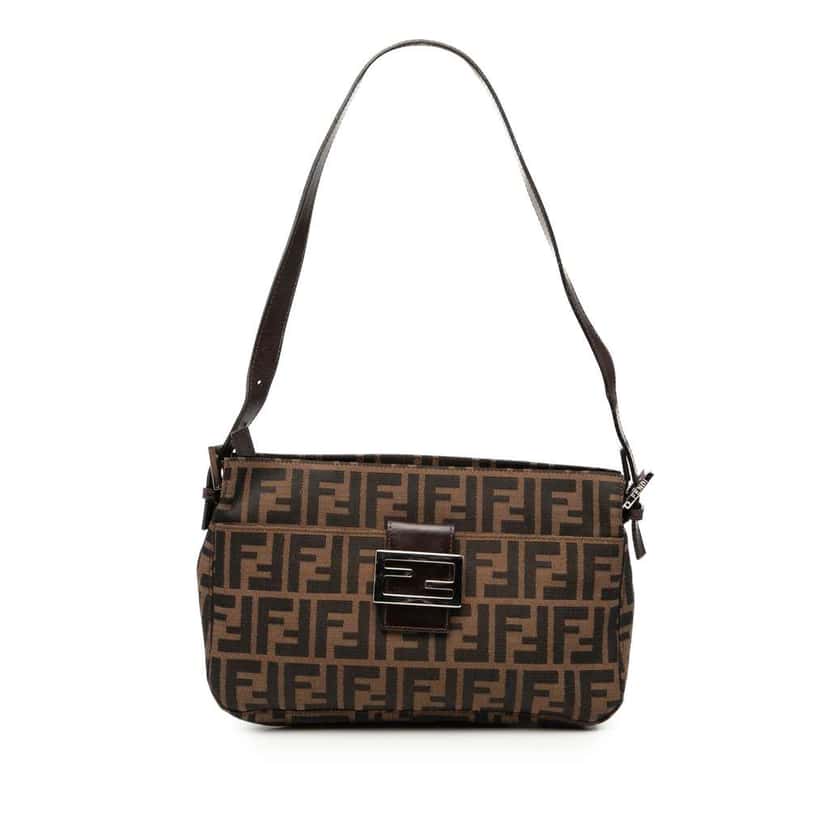 Fendi Zucca Canvas Shoulder Bag Brown Canvas Fair condition - Front View