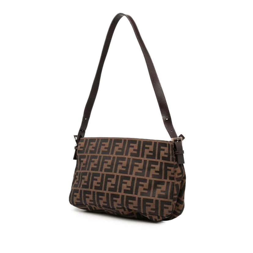 Fendi Zucca Canvas Shoulder Bag Brown Canvas Fair condition - Back View