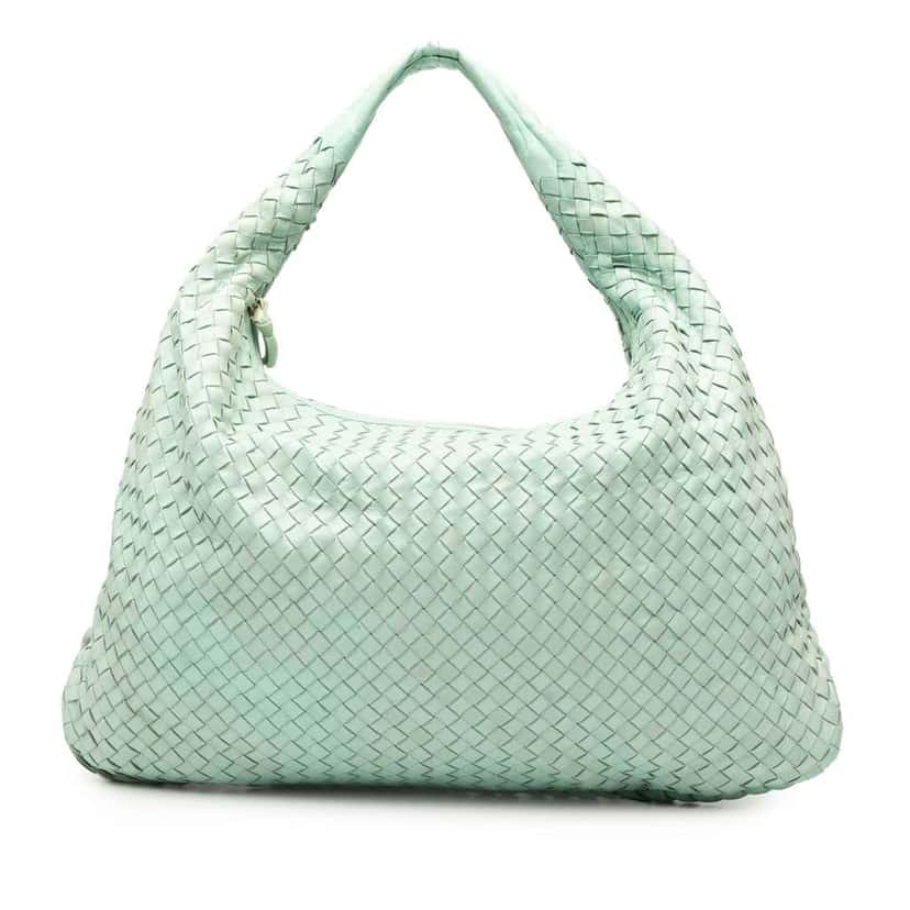 Bottega Veneta Medium Nappa Intrecciato Veneta Hobo Green Leather Good condition - Front View