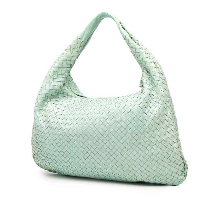 Bottega Veneta Medium Nappa Intrecciato Veneta Hobo Green Leather Good condition - Back View