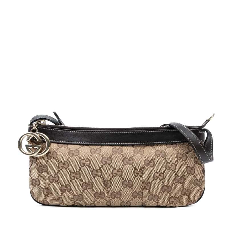Gucci GG Canvas Interlocking G Shoulder Bag Brown Canvas Good condition - Front View