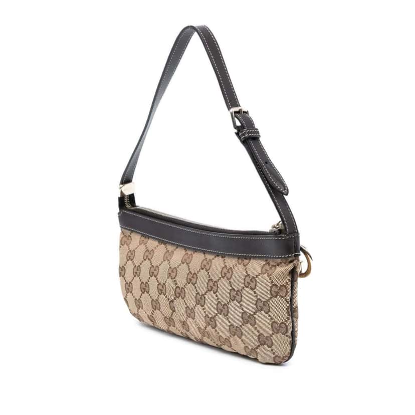 Gucci GG Canvas Interlocking G Shoulder Bag Brown Canvas Good condition - Back View