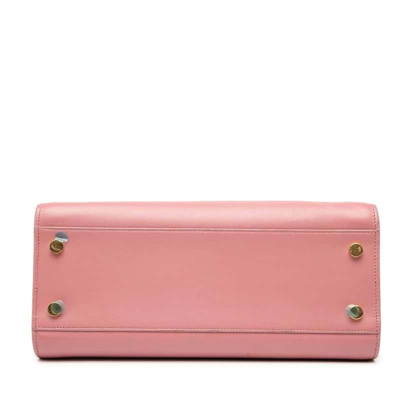 Saint Laurent Small Leather Monogram Cabas Satchel Pink Leather Very good condition - Inside View