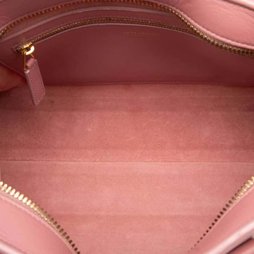 Saint Laurent Small Leather Monogram Cabas Satchel Pink Leather Very good condition - Model View