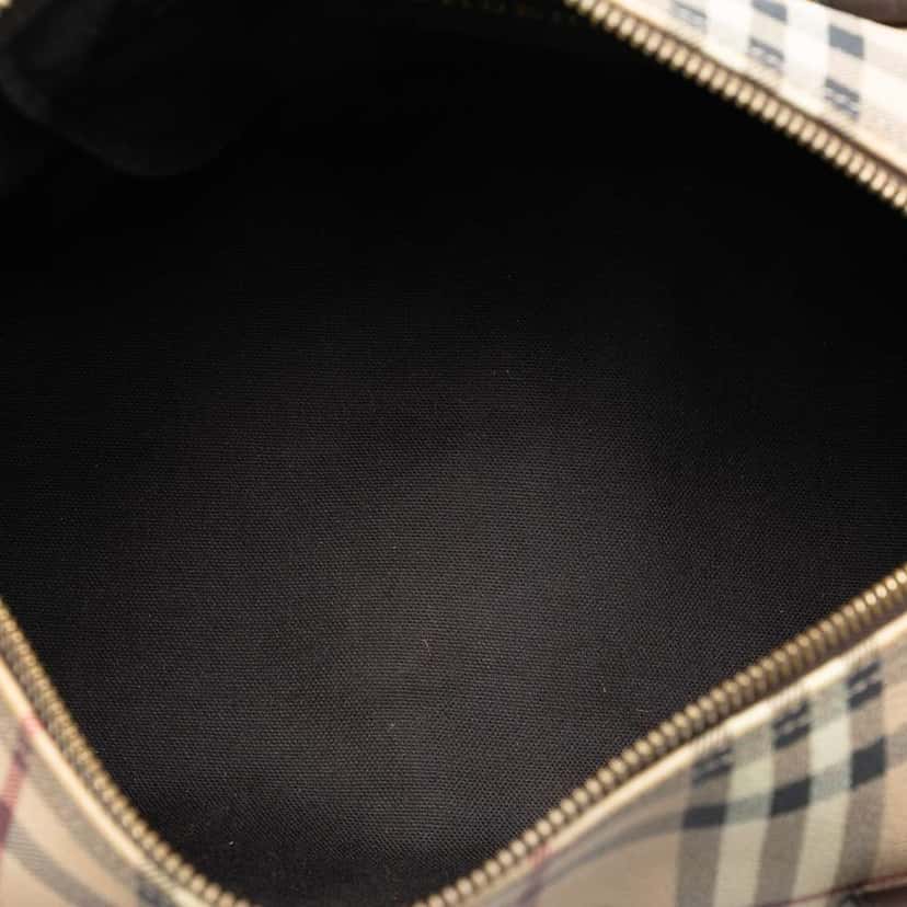 Burberry Medium Haymarket Check Coated Canvas Chester Bowling Bag Brown Canvas Good condition - Model View