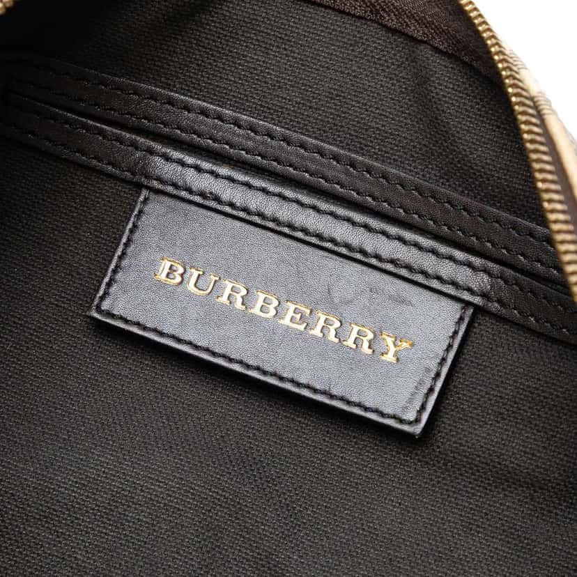 Burberry Medium Haymarket Check Coated Canvas Chester Bowling Bag Brown Canvas Good condition - Box View