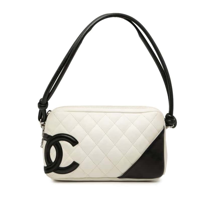 Chanel Lambskin Cambon Ligne Pochette White Leather Good condition - Front View