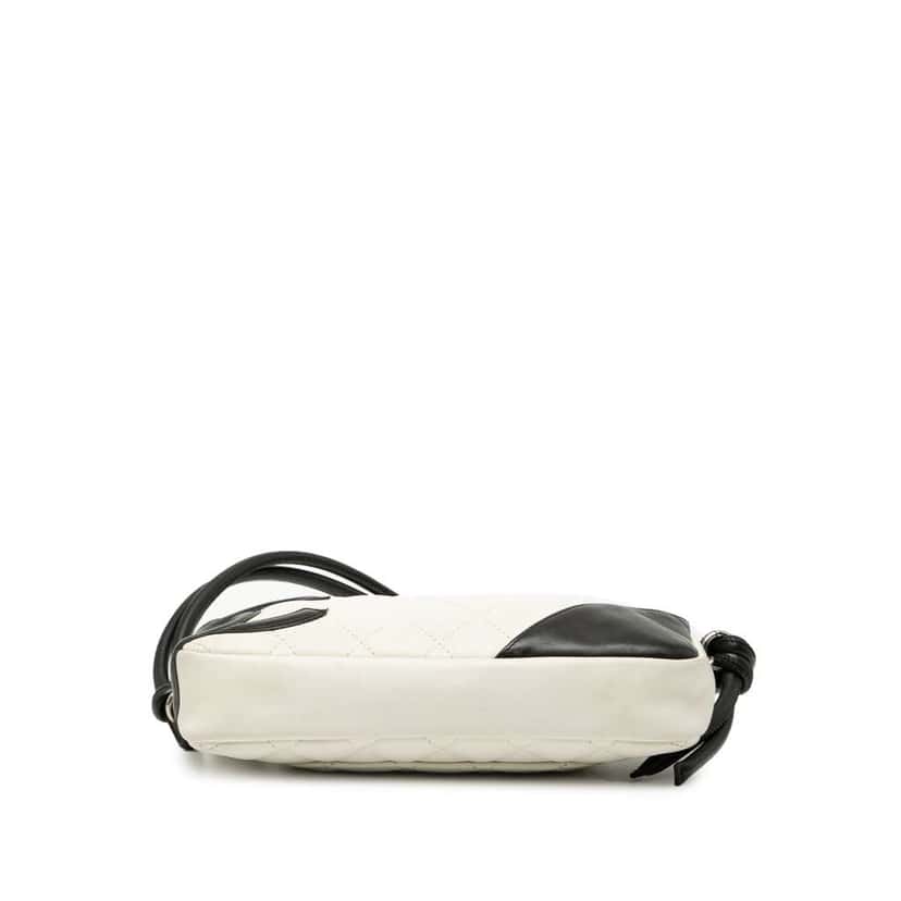 Chanel Lambskin Cambon Ligne Pochette White Leather Good condition - Inside View