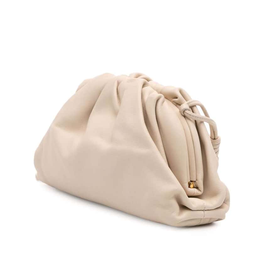 Bottega Veneta Lambskin The Mini Pouch Crossbody Brown Leather Good condition - Back View