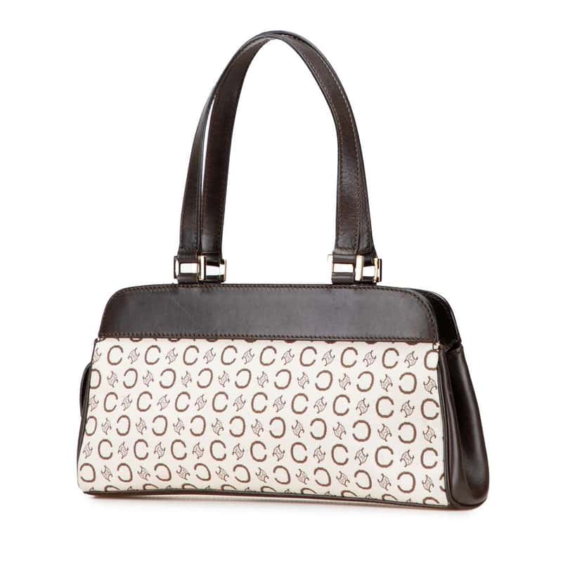 Celine C Macadam Canvas Handbag Brown Canvas Very good condition - Back View