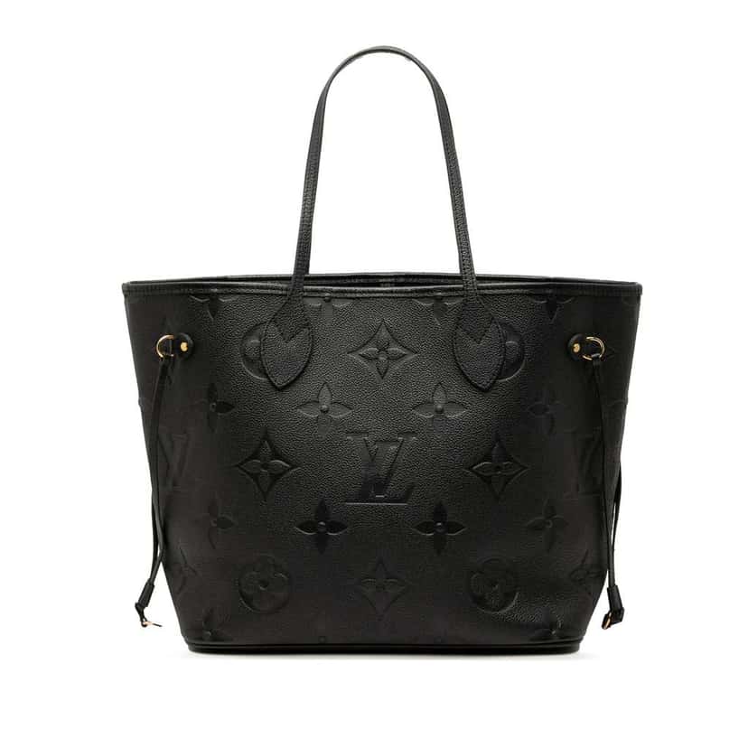 Louis Vuitton Monogram Giant Empreinte Neverfull MM Black Leather Good condition - Front View