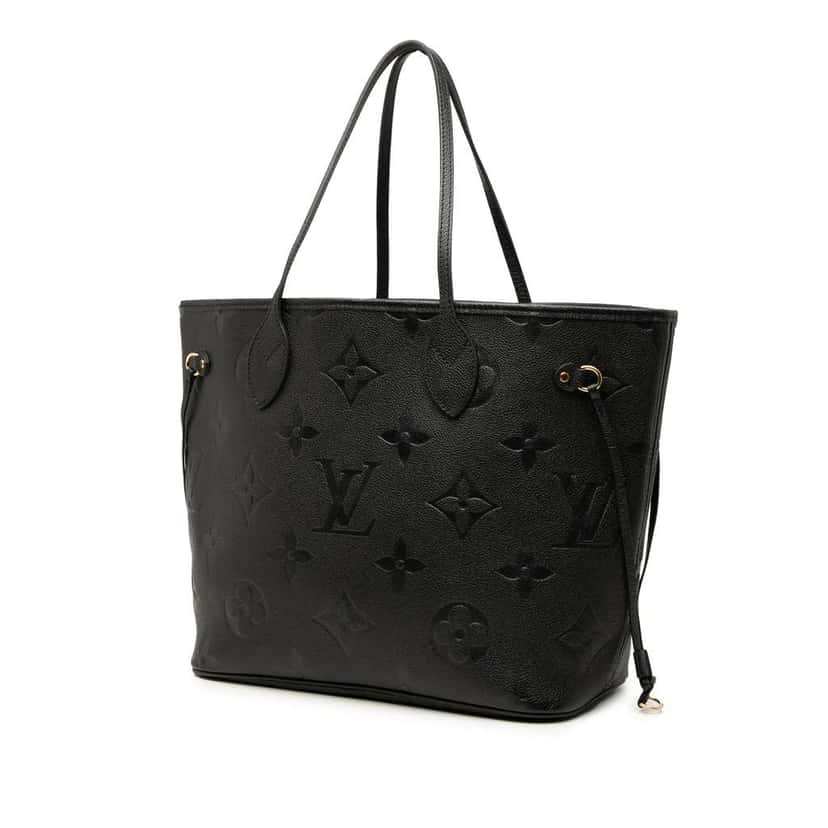 Louis Vuitton Monogram Giant Empreinte Neverfull MM Black Leather Good condition - Back View