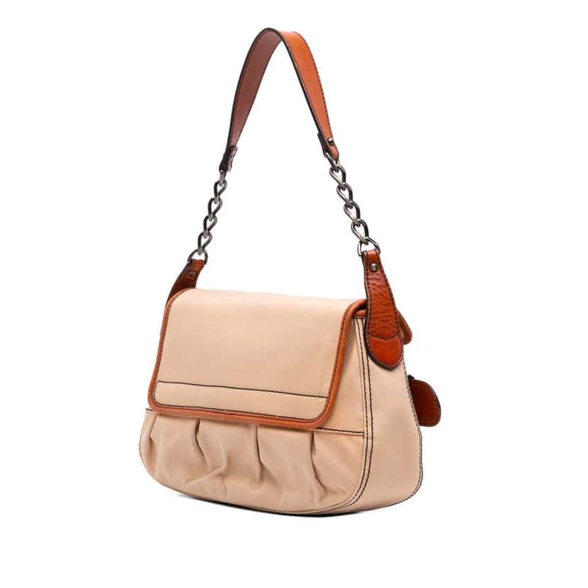 Fendi Nylon and Leather B Bis Shoulder Bag Brown Good condition - Back View