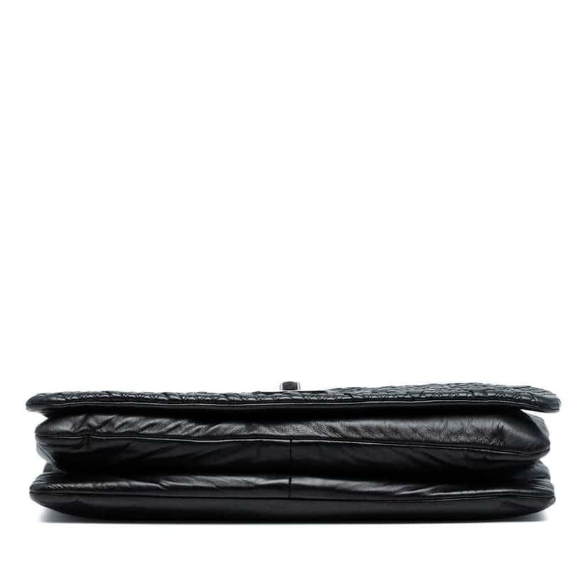 Chanel CC Quilted Astrakhan Flap Black Leather Good condition - Inside View