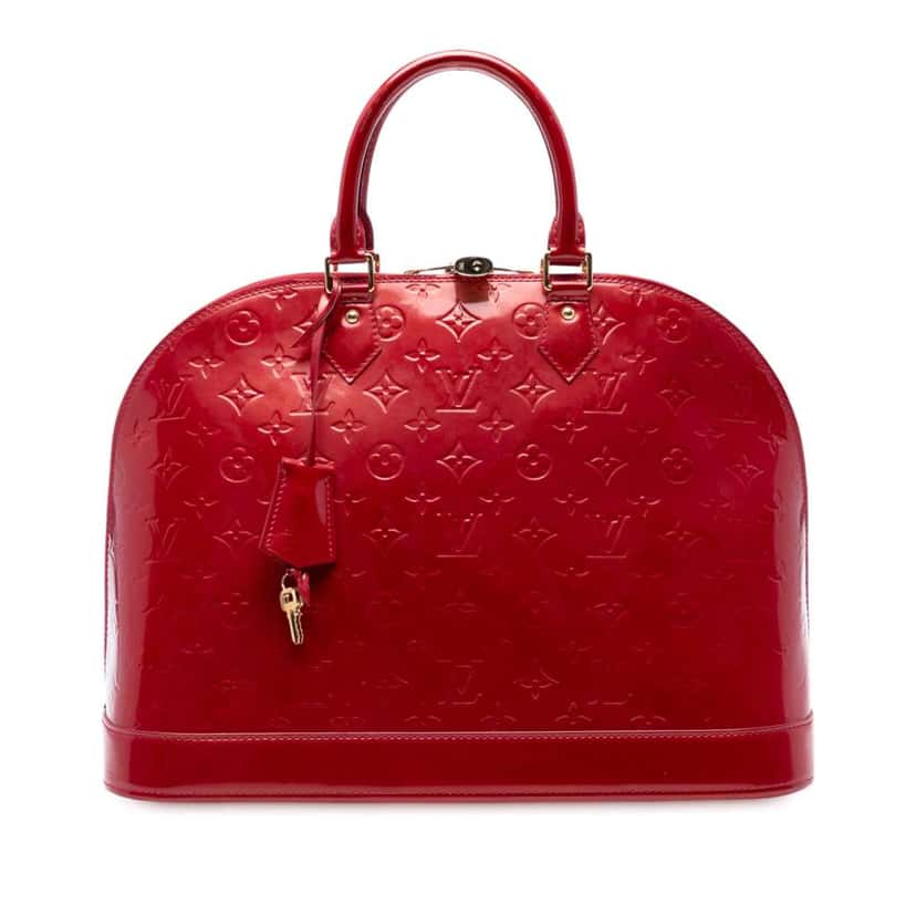 Louis Vuitton Monogram Vernis Alma GM Red Leather Good condition - Front View