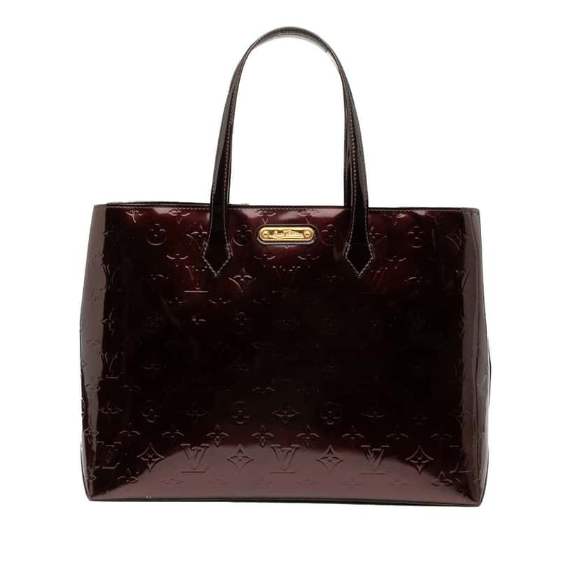Louis Vuitton Monogram Vernis Wilshire MM Purple Leather Good condition - Front View