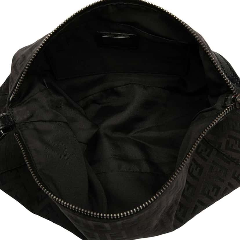 Fendi Zucchino Canvas Shoulder Bag Black Canvas Good condition - Model View