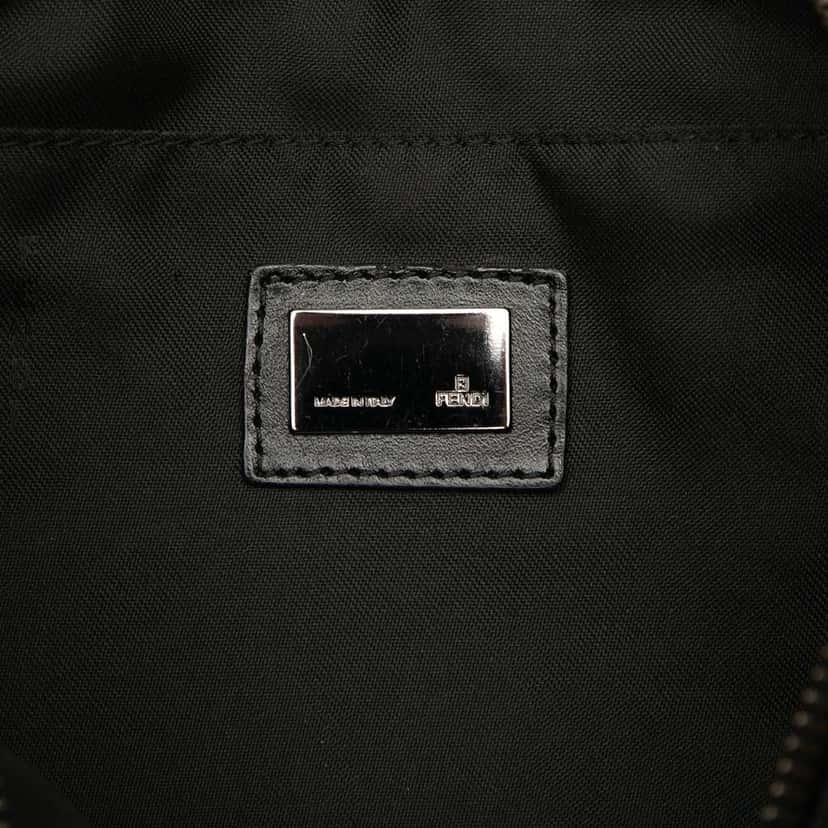 Fendi Zucchino Canvas Shoulder Bag Black Canvas Good condition - Box View