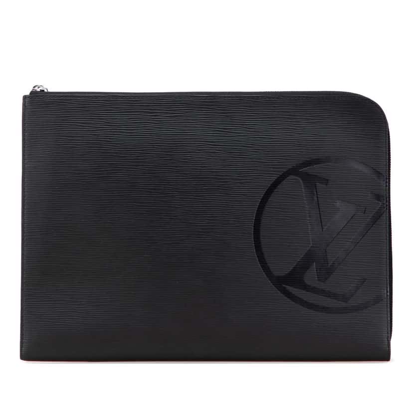 Louis Vuitton Epi Initials Circle Pochette Jour GM Black Leather Good condition - Front View