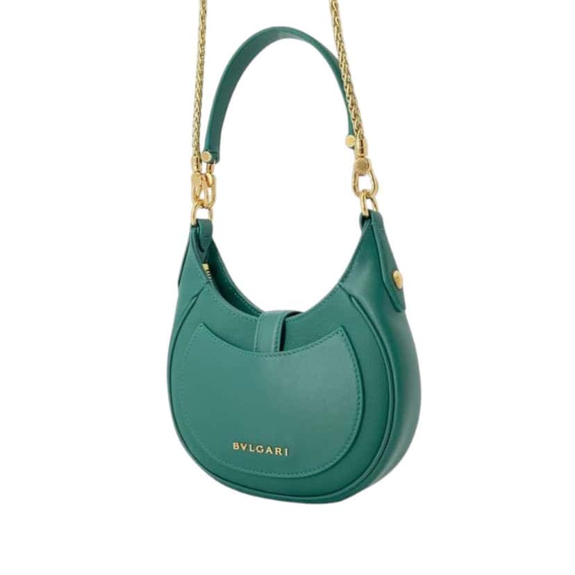 Bvlgari Small Leather Serpenti Ellipse Satchel Green Leather Good condition - Back View