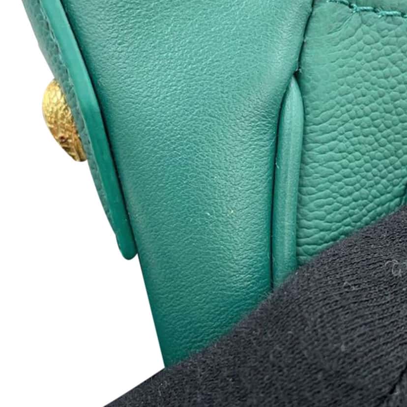 Bvlgari Small Leather Serpenti Ellipse Satchel Green Leather Good condition - Box View