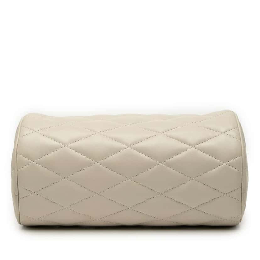 Saint Laurent Small Quilted Lambskin Sade Tube Bag White Leather Good condition - Inside View