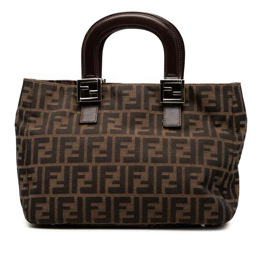 Fendi Small Zucca Canvas Twins Tote Brown Canvas Good condition - Front View