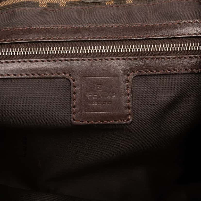 Fendi Small Zucca Canvas Twins Tote Brown Canvas Good condition - Box View