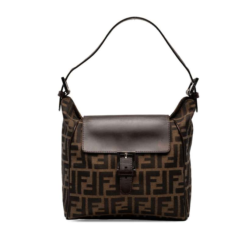 Fendi Zucca Canvas Shoulder Bag Brown Canvas Good condition - Front View