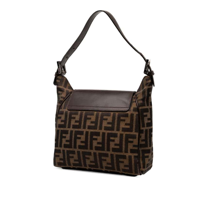 Fendi Zucca Canvas Shoulder Bag Brown Canvas Good condition - Back View