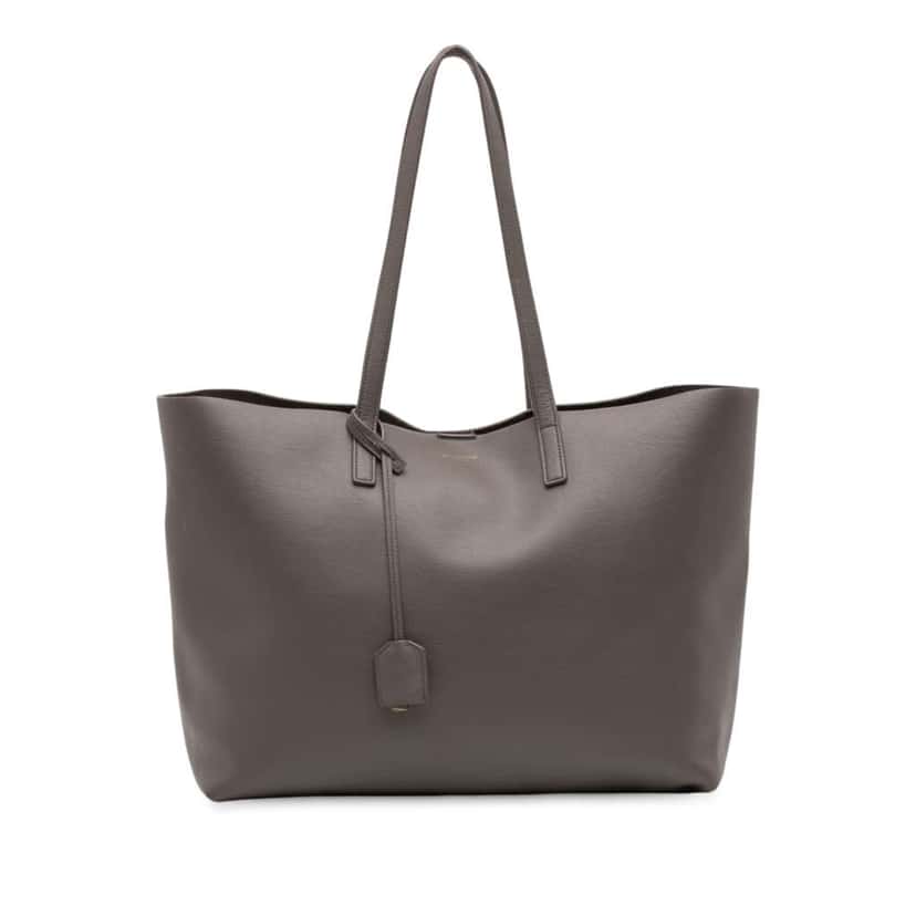Saint Laurent Large Leather East West Shopping Tote Grey Leather Fair condition - Front View