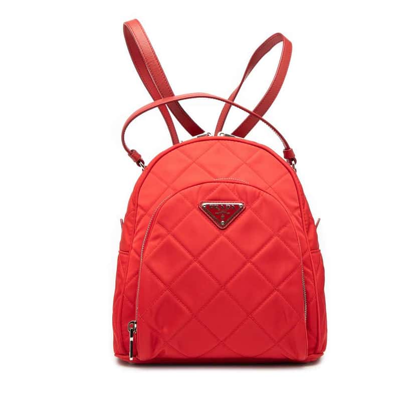 Prada Impuntu Tessuto Backpack Red Very good condition - Front View