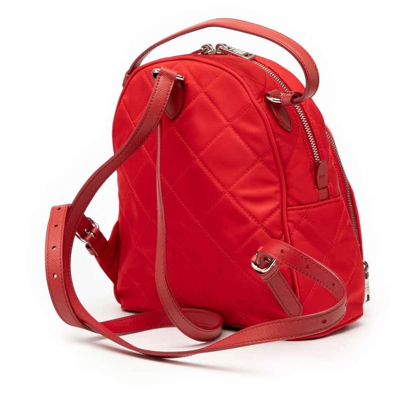 Prada Impuntu Tessuto Backpack Red Very good condition - Back View